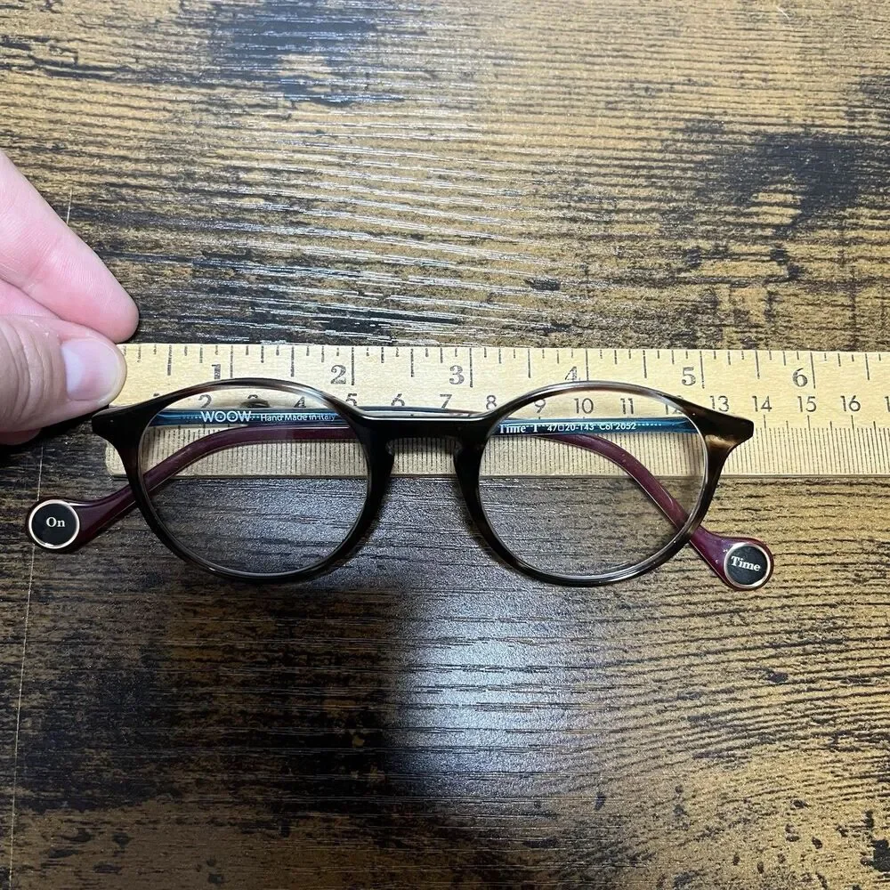 WOOW On Time 1 Eyeglass Frames Tortoise 47-20-143 Col 2050 Handmade Italy